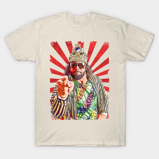 Macho King Wrestling Vintage Fan Art T-Shirt by Sakonipopart